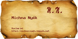 Michna Nyék névjegykártya
